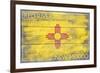 Red River, New Mexico - State Flag - Barnwood Painting-Lantern Press-Framed Premium Giclee Print