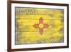 Red River, New Mexico - State Flag - Barnwood Painting-Lantern Press-Framed Premium Giclee Print