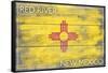 Red River, New Mexico - State Flag - Barnwood Painting-Lantern Press-Framed Stretched Canvas