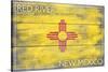 Red River, New Mexico - State Flag - Barnwood Painting-Lantern Press-Stretched Canvas
