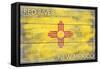 Red River, New Mexico - State Flag - Barnwood Painting-Lantern Press-Framed Stretched Canvas
