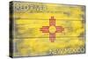 Red River, New Mexico - State Flag - Barnwood Painting-Lantern Press-Stretched Canvas