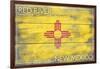 Red River, New Mexico - State Flag - Barnwood Painting-Lantern Press-Framed Art Print