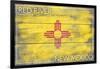 Red River, New Mexico - State Flag - Barnwood Painting-Lantern Press-Framed Art Print