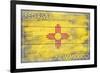 Red River, New Mexico - State Flag - Barnwood Painting-Lantern Press-Framed Art Print