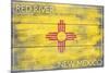 Red River, New Mexico - State Flag - Barnwood Painting-Lantern Press-Mounted Art Print