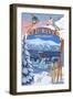 Red River, New Mexico - Winter Scenes Montage-Lantern Press-Framed Art Print