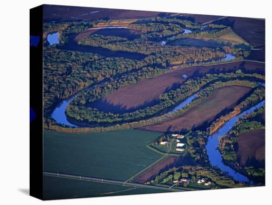 Red River of the North Aerial, near Fargo, North Dakota, USA-Chuck Haney-Stretched Canvas