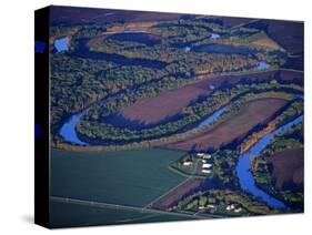 Red River of the North Aerial, near Fargo, North Dakota, USA-Chuck Haney-Stretched Canvas