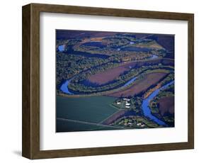 Red River of the North Aerial, near Fargo, North Dakota, USA-Chuck Haney-Framed Photographic Print