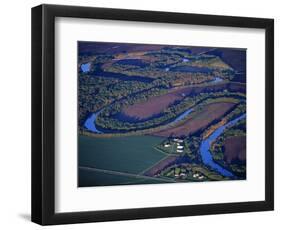 Red River of the North Aerial, near Fargo, North Dakota, USA-Chuck Haney-Framed Photographic Print