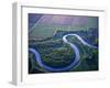 Red River Runs in Farm Country on North Dakota and Minnesota Border, USA-Chuck Haney-Framed Photographic Print