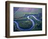 Red River Runs in Farm Country on North Dakota and Minnesota Border, USA-Chuck Haney-Framed Photographic Print