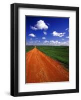 Red Road of Scoria near Fryburg, North Dakota, USA-Chuck Haney-Framed Photographic Print