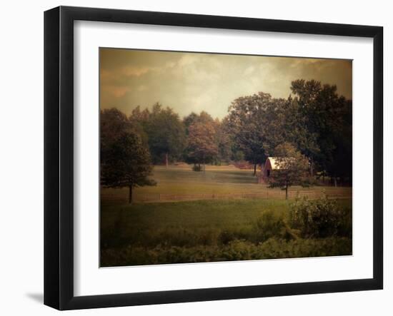 Red Roadside Barn-Jai Johnson-Framed Giclee Print