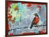 Red Robin Love Letters Art Painting-Blenda Tyvoll-Framed Art Print