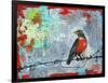 Red Robin Love Letters Art Painting-Blenda Tyvoll-Framed Art Print