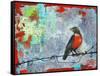 Red Robin Love Letters Art Painting-Blenda Tyvoll-Framed Stretched Canvas