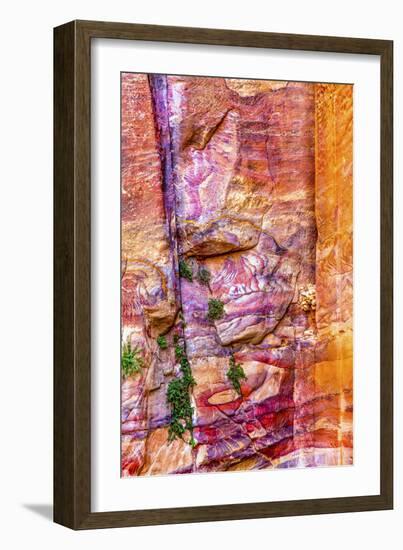 Red Rock Abstract, Petra, Jordan-William Perry-Framed Photographic Print