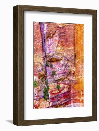 Red Rock Abstract, Petra, Jordan-William Perry-Framed Photographic Print