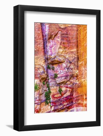 Red Rock Abstract, Petra, Jordan-William Perry-Framed Photographic Print