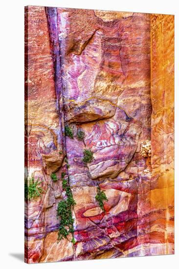 Red Rock Abstract, Petra, Jordan-William Perry-Stretched Canvas