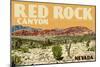 Red Rock Canyon - Las Vegas, Nevada-Lantern Press-Mounted Art Print