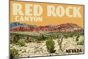 Red Rock Canyon - Las Vegas, Nevada-Lantern Press-Mounted Art Print