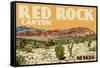 Red Rock Canyon - Las Vegas, Nevada-Lantern Press-Framed Stretched Canvas