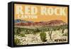 Red Rock Canyon - Las Vegas, Nevada-Lantern Press-Framed Stretched Canvas