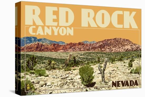 Red Rock Canyon - Las Vegas, Nevada-Lantern Press-Stretched Canvas