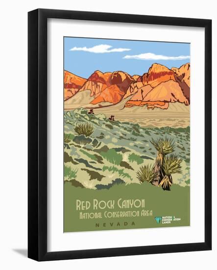 Red Rock Canyon National Conservation Area-Bureau of Land Management-Framed Art Print