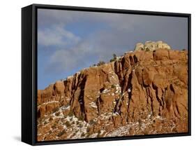 Red Rock Cliff With Snow, Carson National Forest, New Mexico-James Hager-Framed Stretched Canvas