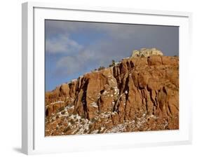 Red Rock Cliff With Snow, Carson National Forest, New Mexico-James Hager-Framed Photographic Print