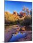 Red Rock Mountains near Red Rock Crossing with Reflections in River-Terry Eggers-Mounted Photographic Print