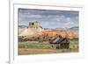 Red rock sandstone and old cabin just outside Kodachrome Basin State Park, Utah, United States of A-Michael Nolan-Framed Photographic Print