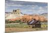 Red rock sandstone and old cabin just outside Kodachrome Basin State Park, Utah, United States of A-Michael Nolan-Mounted Photographic Print