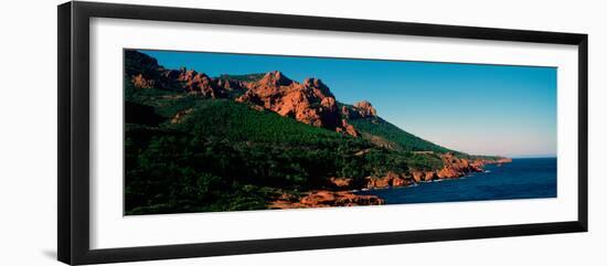 Red Rocks in the Late Afternoon Summer Light at Coast, Esterel Massif, French Riviera-null-Framed Photographic Print