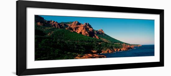 Red Rocks in the Late Afternoon Summer Light at Coast, Esterel Massif, French Riviera-null-Framed Photographic Print