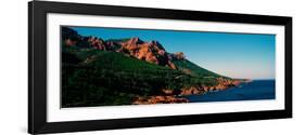 Red Rocks in the Late Afternoon Summer Light at Coast, Esterel Massif, French Riviera-null-Framed Photographic Print