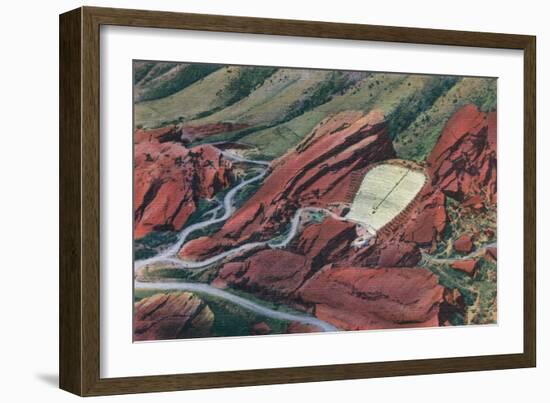 Red Rocks Theatre, Park of the Red Rocks View from Air - Red Rocks, CO-Lantern Press-Framed Art Print