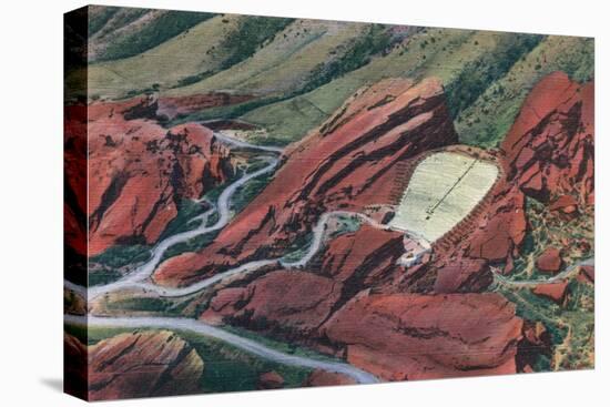 Red Rocks Theatre, Park of the Red Rocks View from Air - Red Rocks, CO-Lantern Press-Stretched Canvas