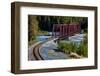 Red Rod Iron Railroad Bridge traverses Alaskan river, Alaska-null-Framed Photographic Print