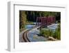 Red Rod Iron Railroad Bridge traverses Alaskan river, Alaska-null-Framed Photographic Print