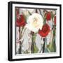 Red Romantic Blossoms II-Jane Slivka-Framed Art Print