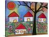 Red Roof Houses-Carla Bank-Stretched Canvas