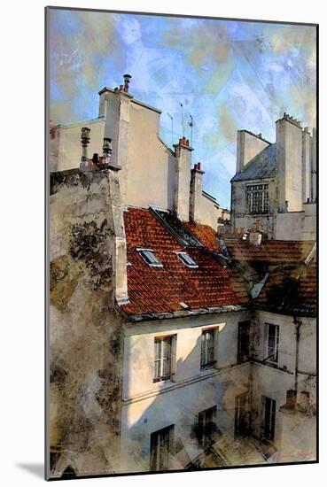 Red Roof in Paris, France-Nicolas Hugo-Mounted Giclee Print