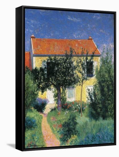 Red Roof-Federico Zandomeneghi-Framed Stretched Canvas