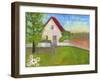 Red Roofed House-Blenda Tyvoll-Framed Giclee Print