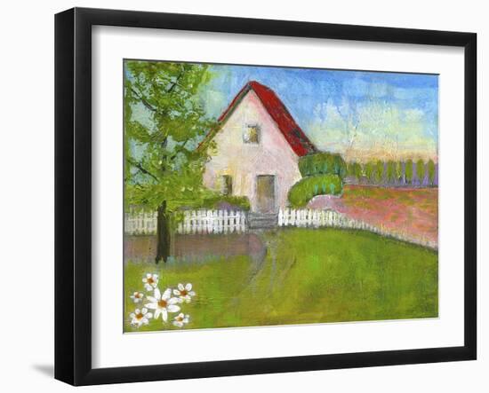 Red Roofed House-Blenda Tyvoll-Framed Giclee Print